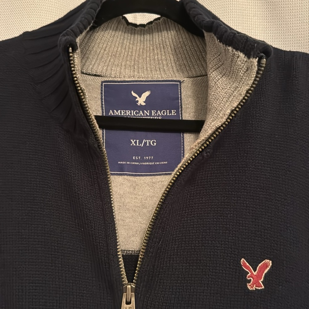 Men's American Eagle Knit Quarter Zip - Picture 2 of 7